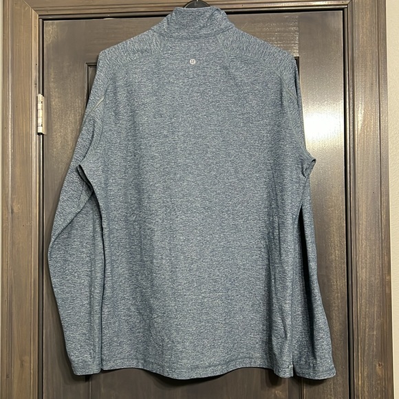 Lululemon men’s Surge Warm‎ 1/2 Zip Heathered Alberta Lake / Caspian Blue XL - Picture 2 of 6